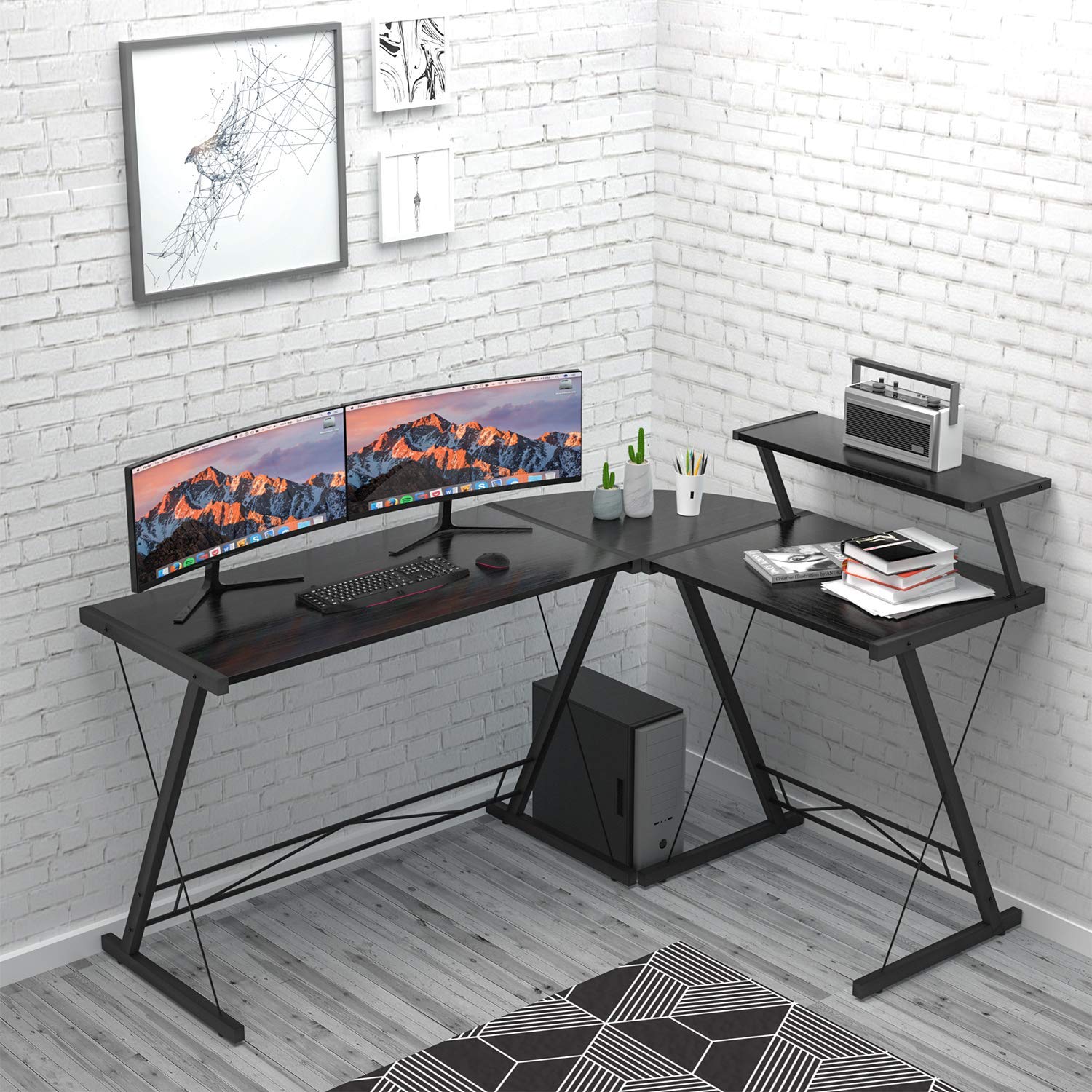 Escritorio en forma de L, escritorio de esquina para computadora